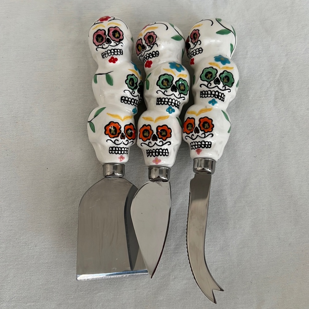 Day of the Dead Cheese Knives set of 3